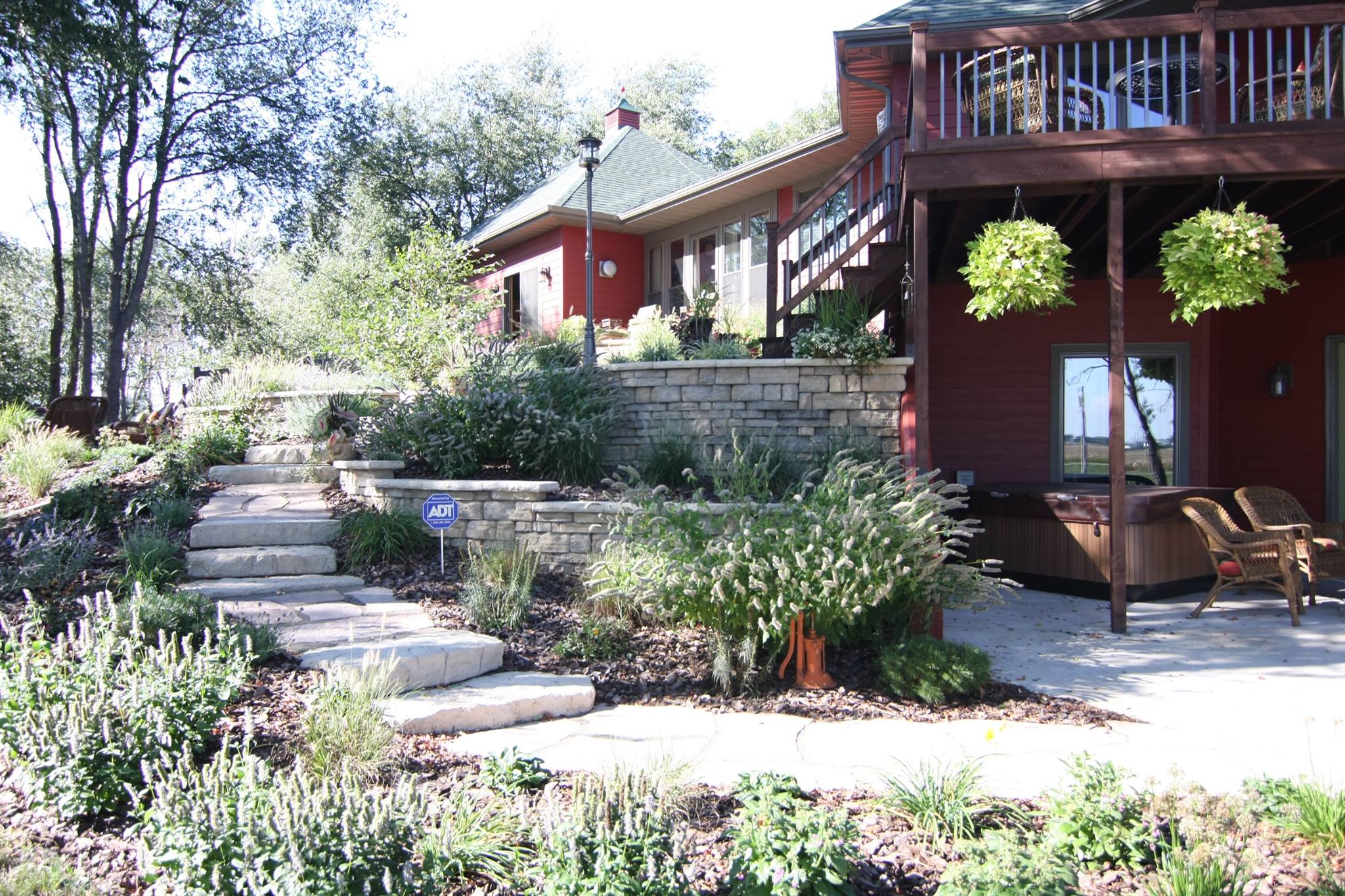 Retaining Wall, Stone Steps and Walk way